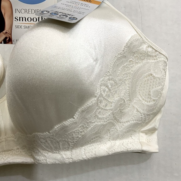 Playtex Bra Love My Curves Side Smoothing Wirefree Tru Support Ivory Pearl 40D - Picture 7 of 10